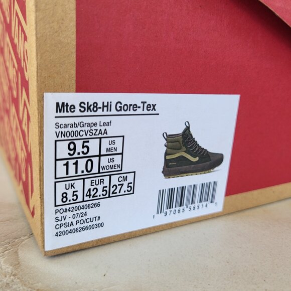 Vans MTE Sk8-Hi Gore-Tex Waterproof Scarab/Grape Leaf - Picture 2 of 16